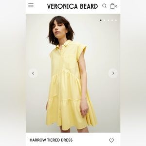 [BNWT] Veronica Beard HARROW TIERED DRESS - Pale Yellow